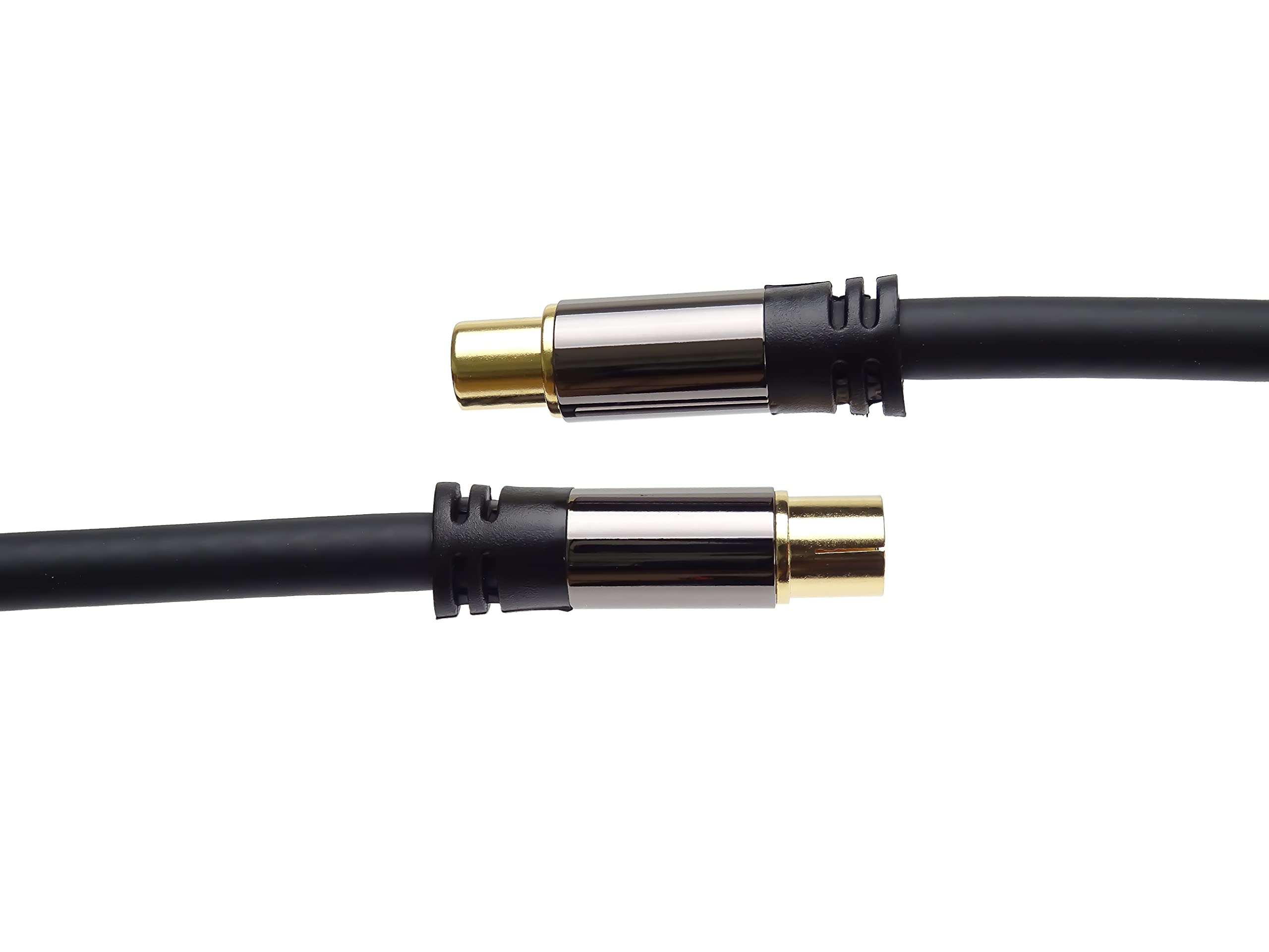 PremiumCord Cavo di Collegamento Antenna TV HQ, M/F, 75 Ohm (135 Db), Schermato 4X, Connettore in Metallo, Lunghezza 5 m