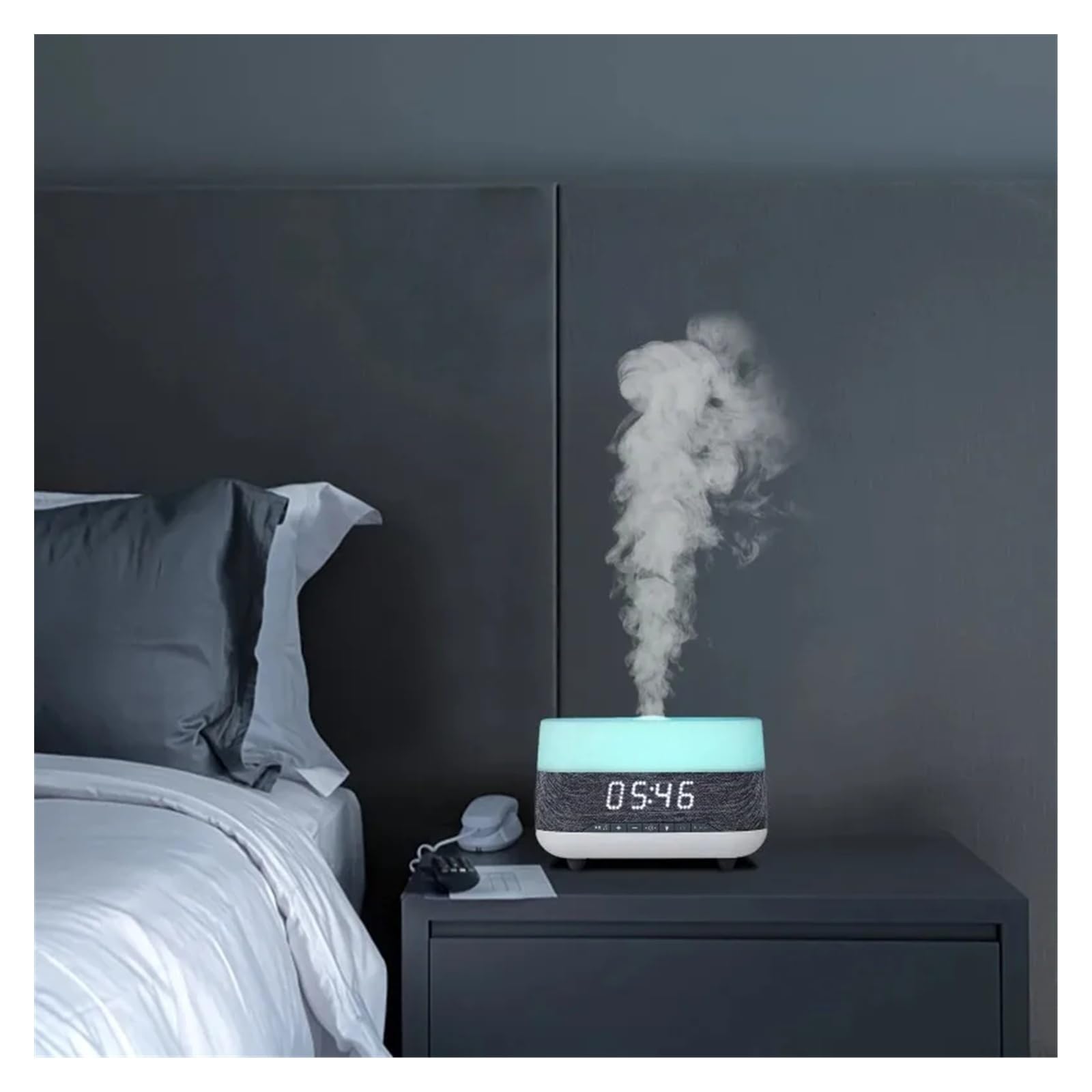 Humidificador, Nuevo altavoz Bluetooth con luz ambiental, despertador, humidificador for habitación inalámbrico, de frío 600 ml,para hogar y oficina