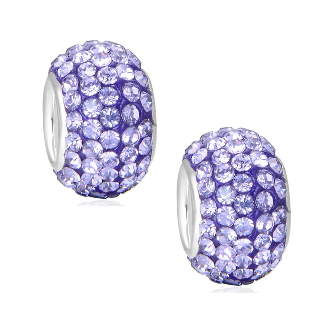 Adabele2pcs Authentic Solid Sterling Silver Hypoallergenic Jan-Dec Birthstone Bead Charm Austrian Rhinestone Compatible with Pandora All Bracelet Necklace Women Birthday Gift