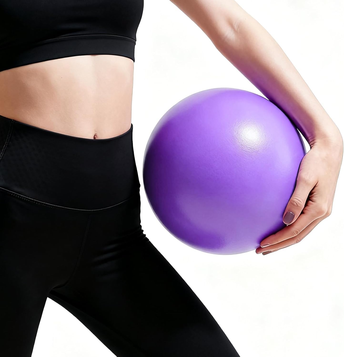 9-Inch Soft Exercise Ball for Pilates, Yoga & Core Training – Anti-Burst Mini Fitness Ball for Balance, Strength, Physical Therapy & Pelvic Floor Exercises (Purple)-image-25