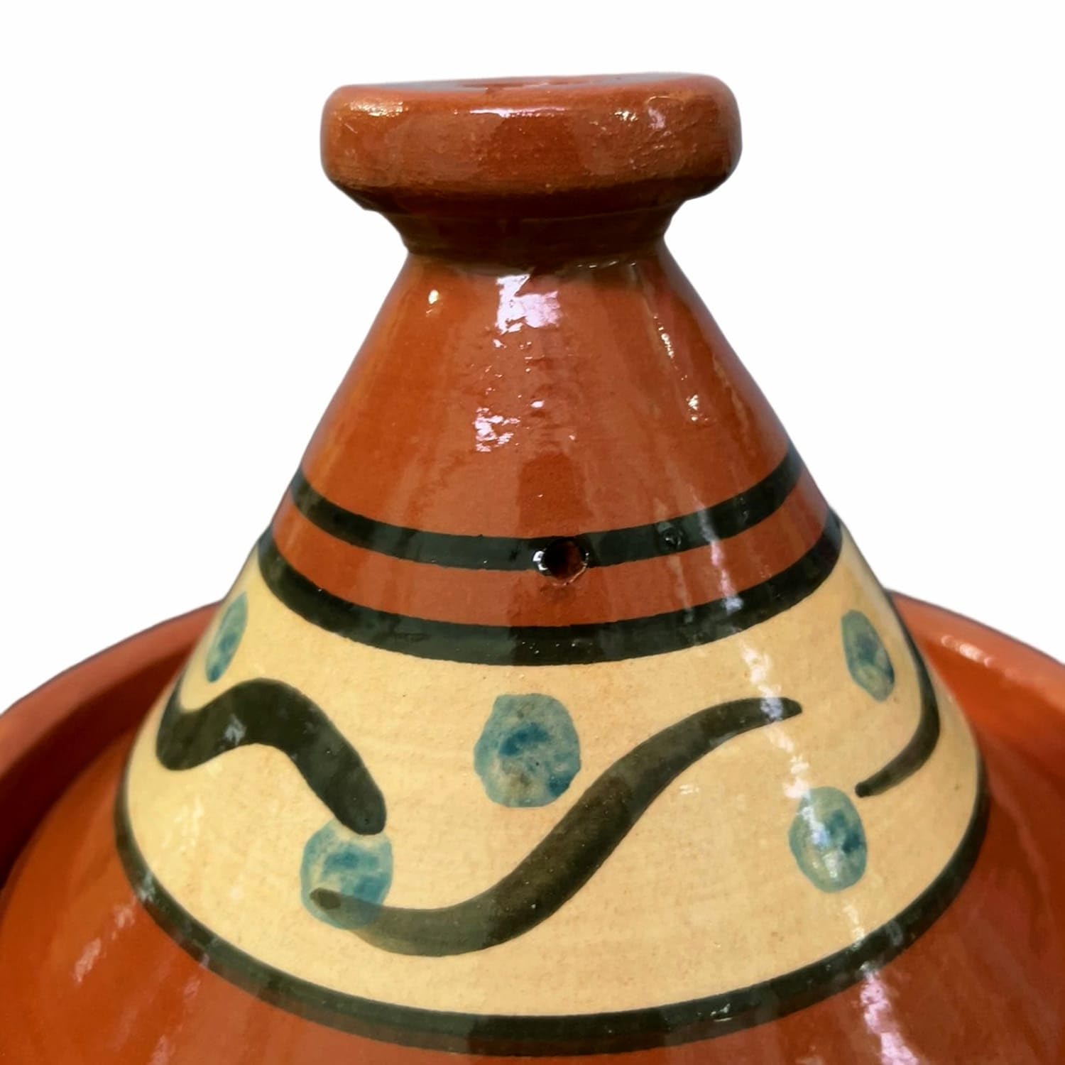 Tajine Pentola Terracotta Piatto Etnico Dipinta a Mano Tradizionale Marocchina Tunisina M 22cm 1811251100 E-Book Omaggio