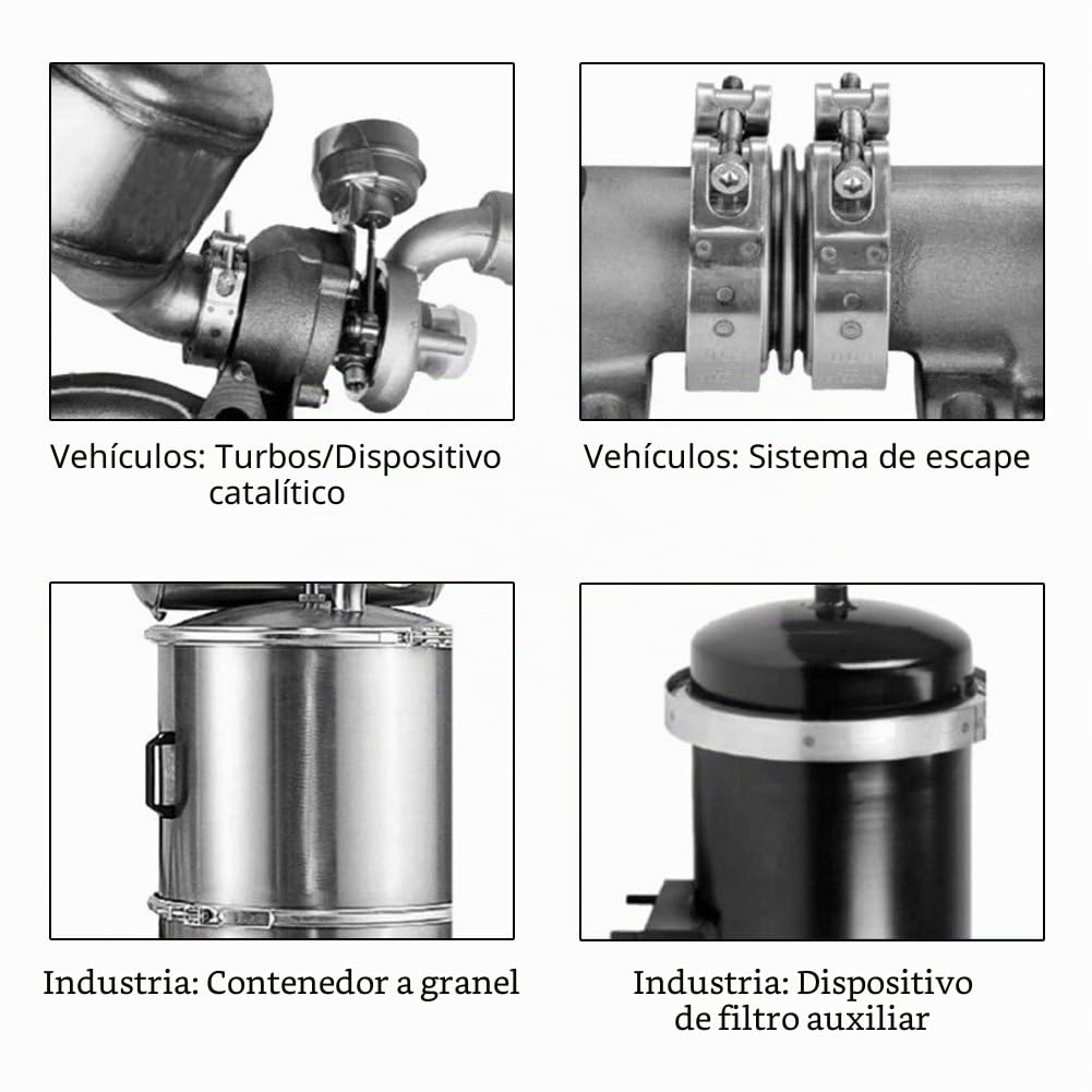 DEWIN Kit de Brida de Abrazadera de Banda en V, kit de Brida de Abrazadera de Banda en V de Acero Inoxidable de 2,5 Pulgadas para Tubos de Bajada de Escape Turbo (2.5inch)