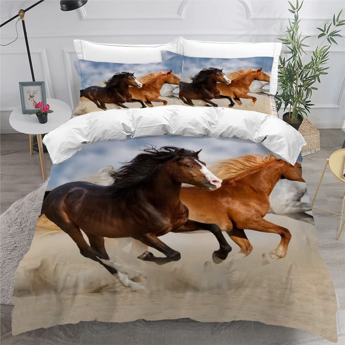 Housse de couette cheval 200x200 cm pour transformer la chambre d'enfant