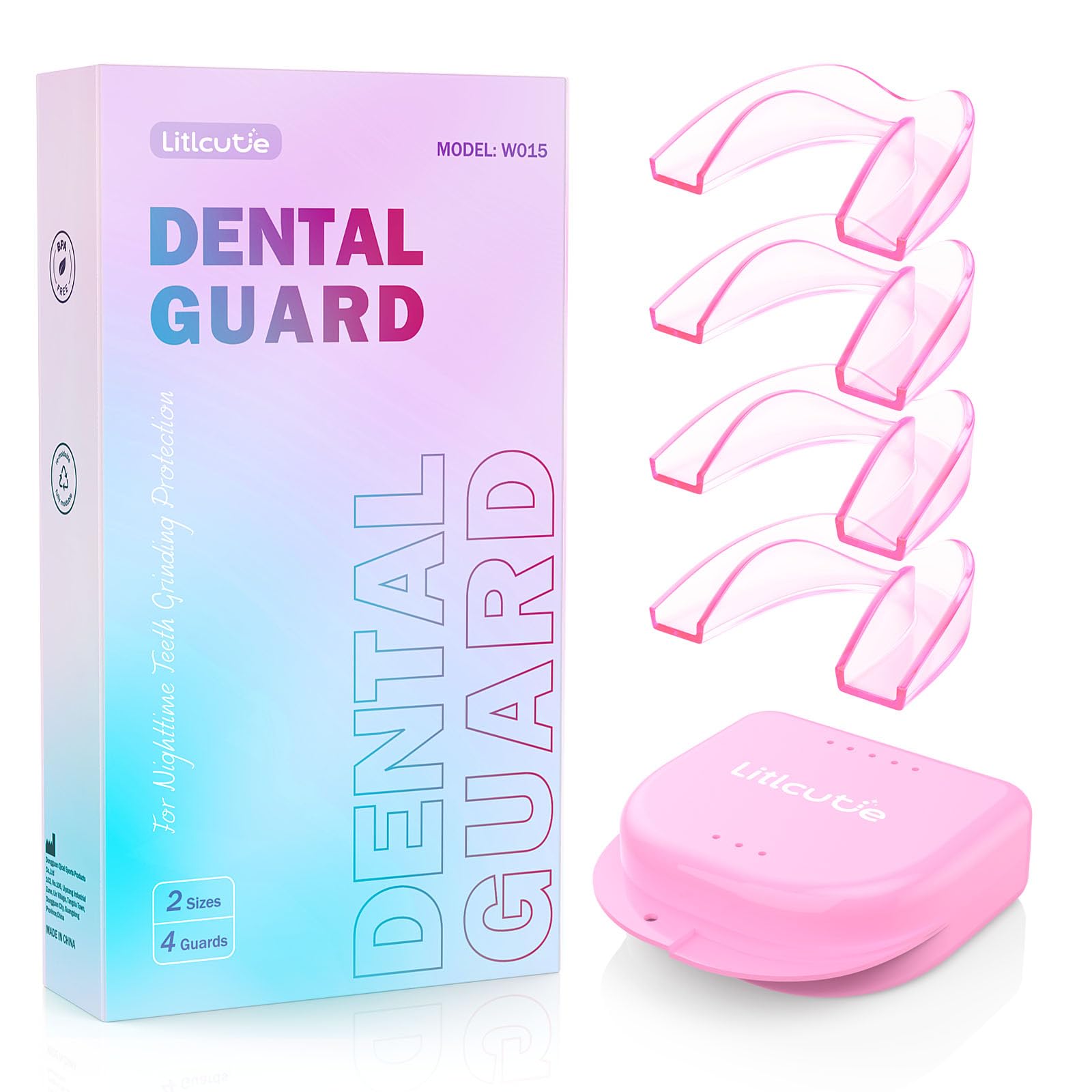 Confezione Da 4 Dentali Modellabili per la Notte, Paradenti Piccoli Studiati Per Le Donne, Custodia Ventilata per la Protezione Denti con Specchio d'Ingrandimento 5X