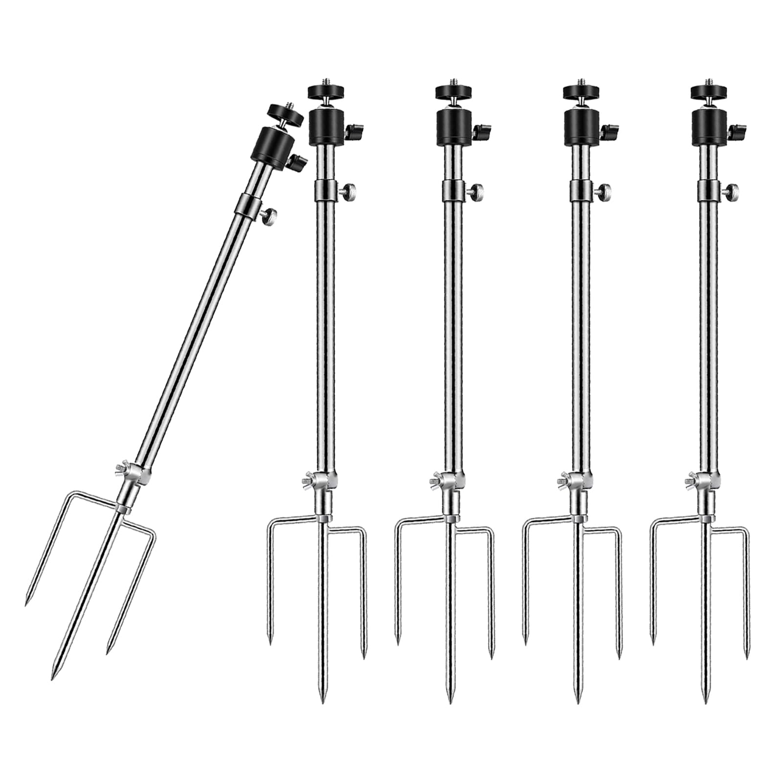 Danoib Trail Camera Mounting Bracket with 1/4" -20 Threaded Insert 360°Rotating Adjustable Holder Post for Game Camera Stand Pole, Night Fishing Lights (5)