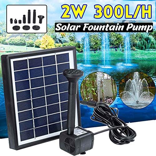 2020 New 2W 300L/H Mini Solar Power Panel Water Pump Home Garden Decoration Outdoor Landscape Floating Fountain For Birdbath Pool Pond