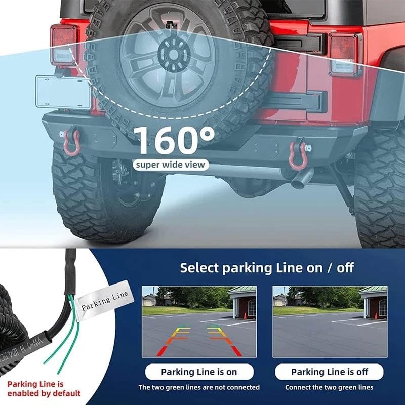 Support de caméra de recul angle réglable étanche Jeep Wrangler - 4