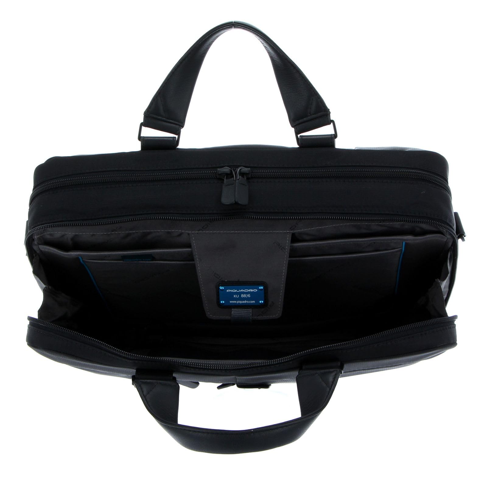 PIQUADRO Pulse Cartella organizer a due manici porta PC, Tessuto, Chevron/Nero, 15.6" a due scomparti