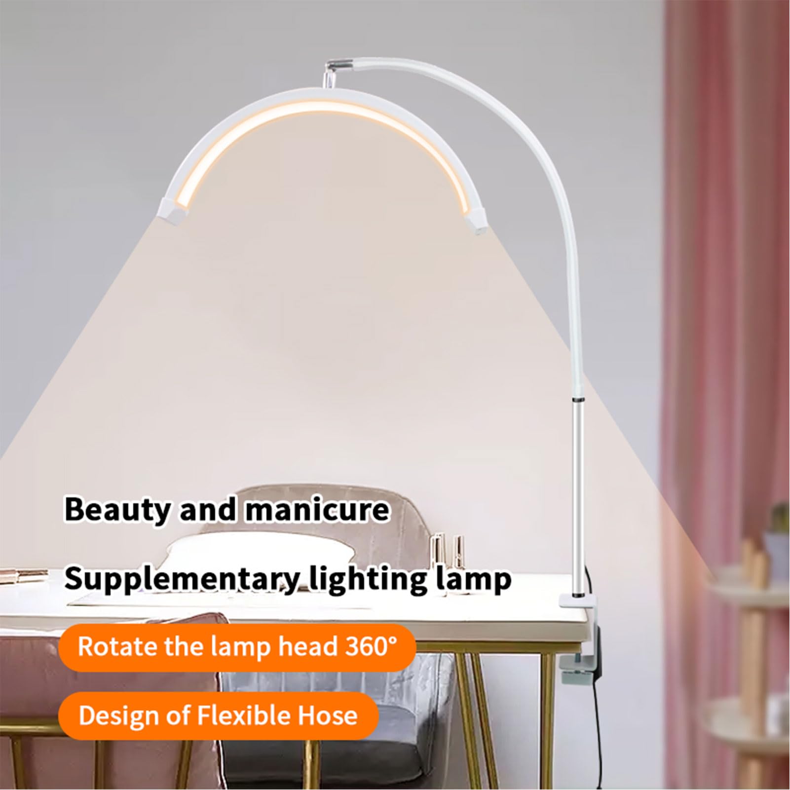 Kosmetyczna LED Half Moon 16 Cali z Zaciskiem 20 W (wtyczka UE)