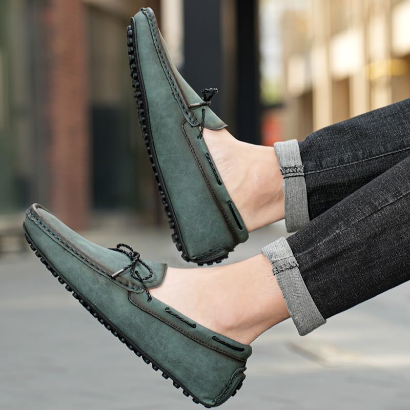 Loafers for Men Vegan Nubuck Leather Boatshoes Flexible Comfortable Anti-Slip Fashion Casual Slip-ons4