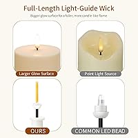 Vista 7 de ANGELLOONG Velas sin llama para exteriores con temporizador, impermeables, funcionan con pilas con llama parpadeante, juego de 2 velas LED