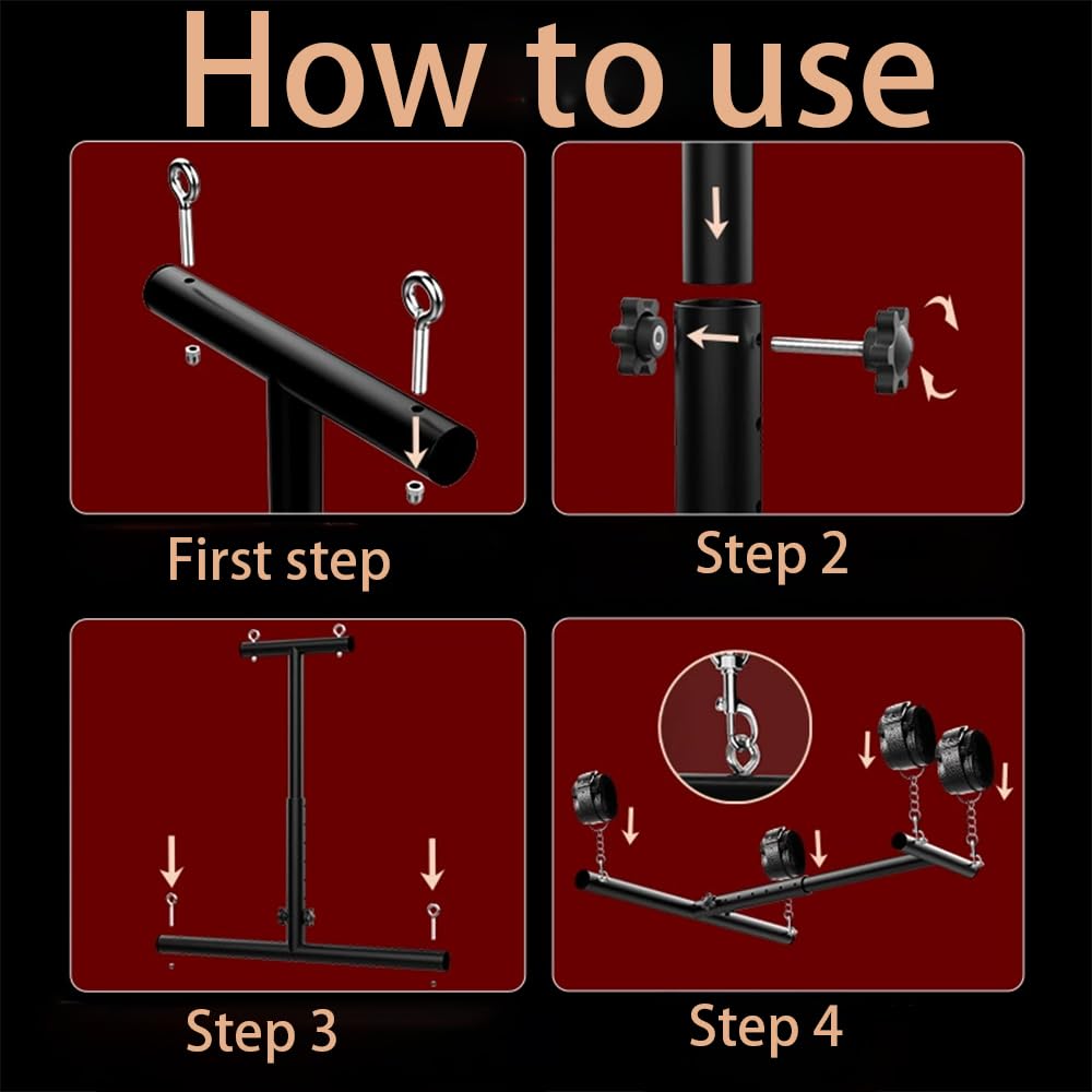 Set de entrenamiento de pesas de yoga interactivo para parejas, cómodo y romántico, con diseño de barra en forma de I y puños ajustables, color negro