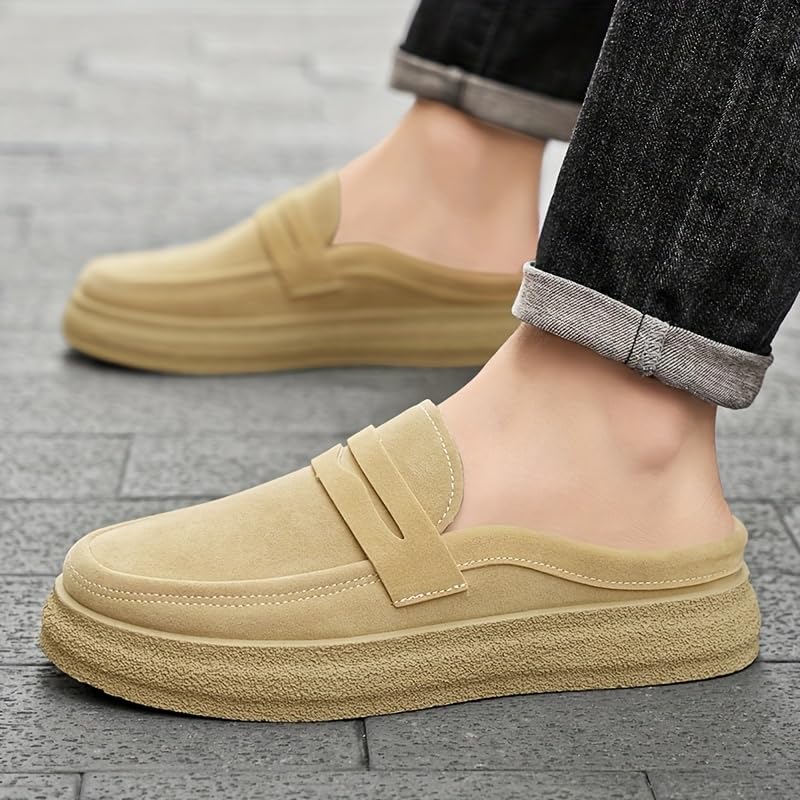 Men's fashionable one-legged casual shoes - anti-slip and durable half-slippers -pvc insole - breathable fabric lining -pu- upper - suitable for indoor - vacation - daily wear4