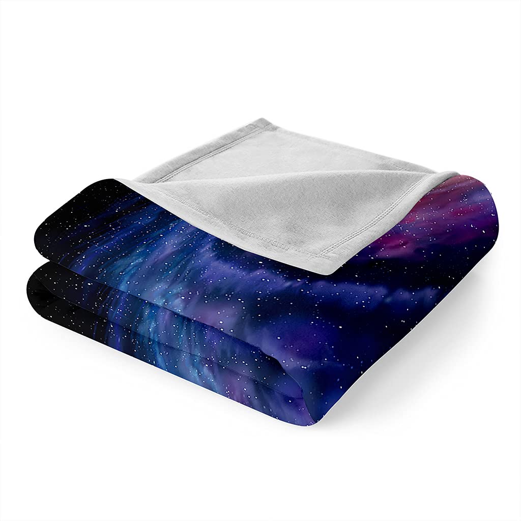 Manta De Franela De Microfibra 150X200Cm Manta De Felpa Suave para Sofá Cama 3D Paisaje De Galaxia Azul Impresión Patrón Manta Polar Invierno Gruesa Y Esponjosa Caliente Transpirable