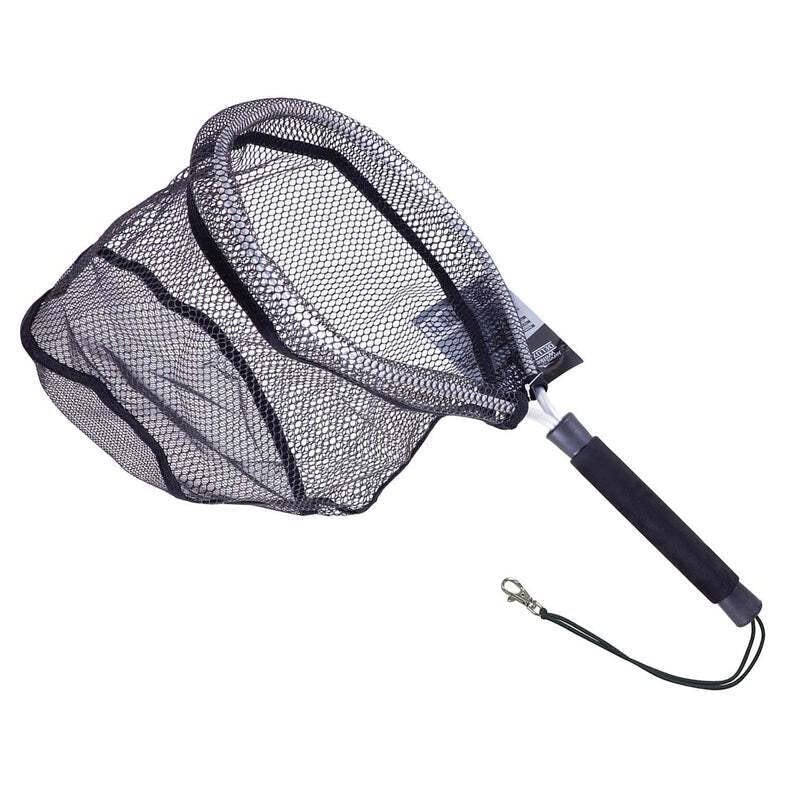Deluxe Kayak Fishing Net with Short Handle – Fine Mesh Landing Net (30 x 39cm Frame, 3mm/6mm Mesh) for Kayak & Boat Angling