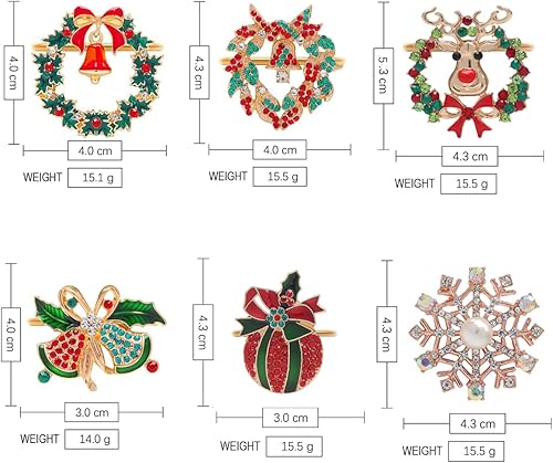 Miniatura 2 de Servilleteros de Navidad, paquete de 6 servilleteros para mesa de comedor, decoración de mesa de metal para el hogar, decoración de Navidad, fiestas
