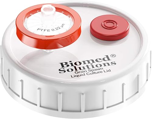 6 tapas de cultivo líquido de boca regular, tapa de frasco de cultivo de grano con filtro de jeringa de PTFE de 0.22um y puertos de inyección