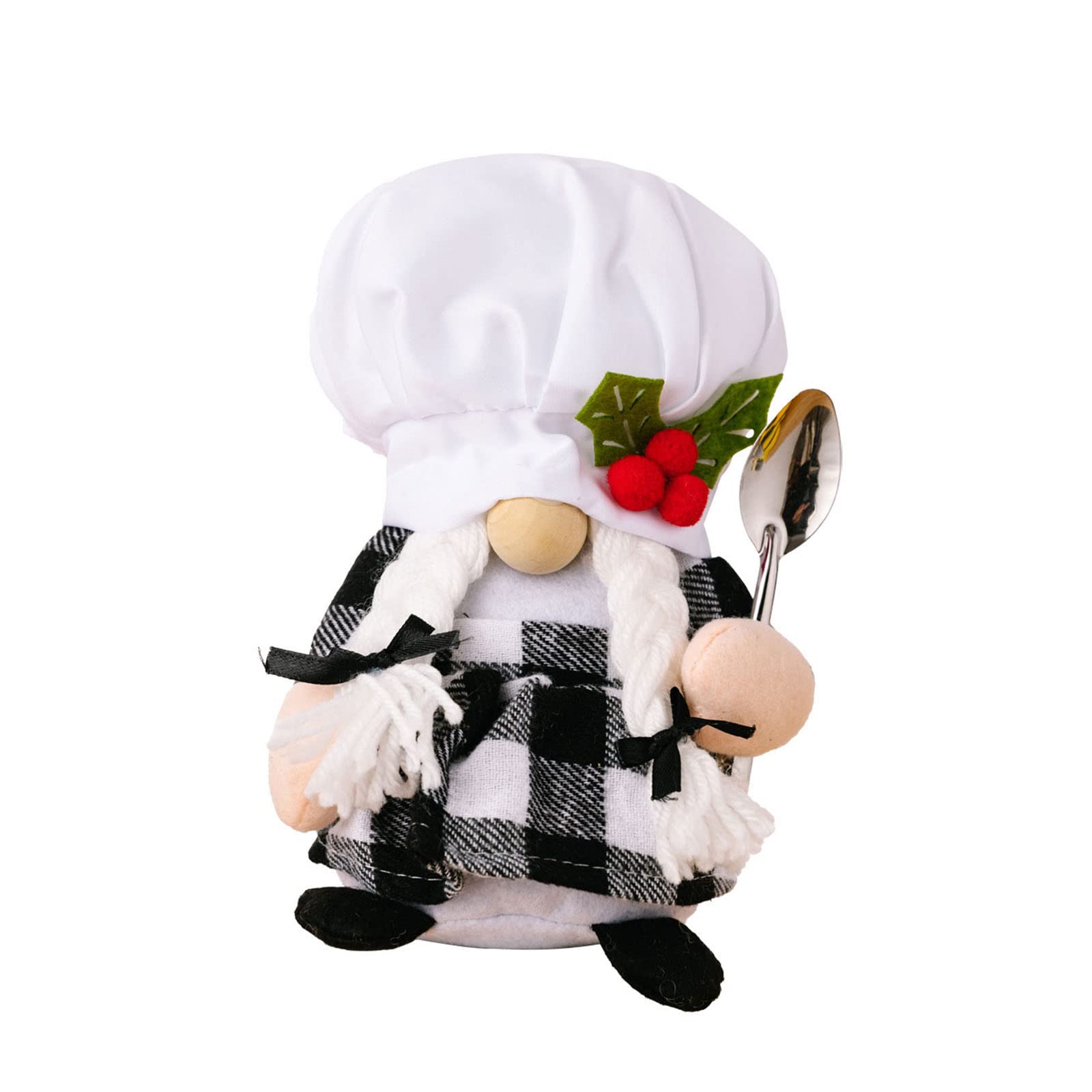 Buxuaaaa Holding Iron Spoon Decorative Face Less Ornaments for Home Bedroom Dormitory Sofa Decoration Chef Gnomes