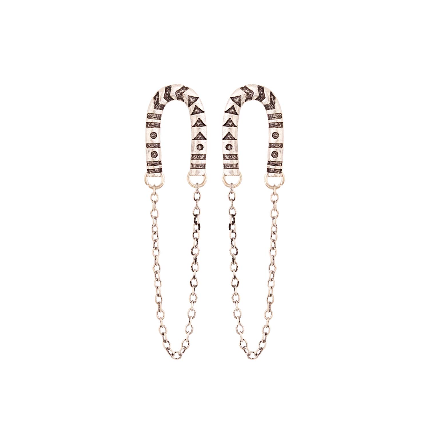 VOYLLA Aztec Brass Silver Bar Horseshoe Drop Earrings (B07ZGVYM98) Amazon Price History, Amazon Price Tracker