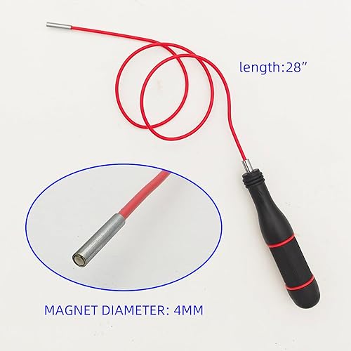 Miniatura 2 de GUTIMORE - Herramienta de recogida magnética flexible, pastilla magnética de 0.157 in, imán largo y flexible, longitud total de 28 pulgadas para