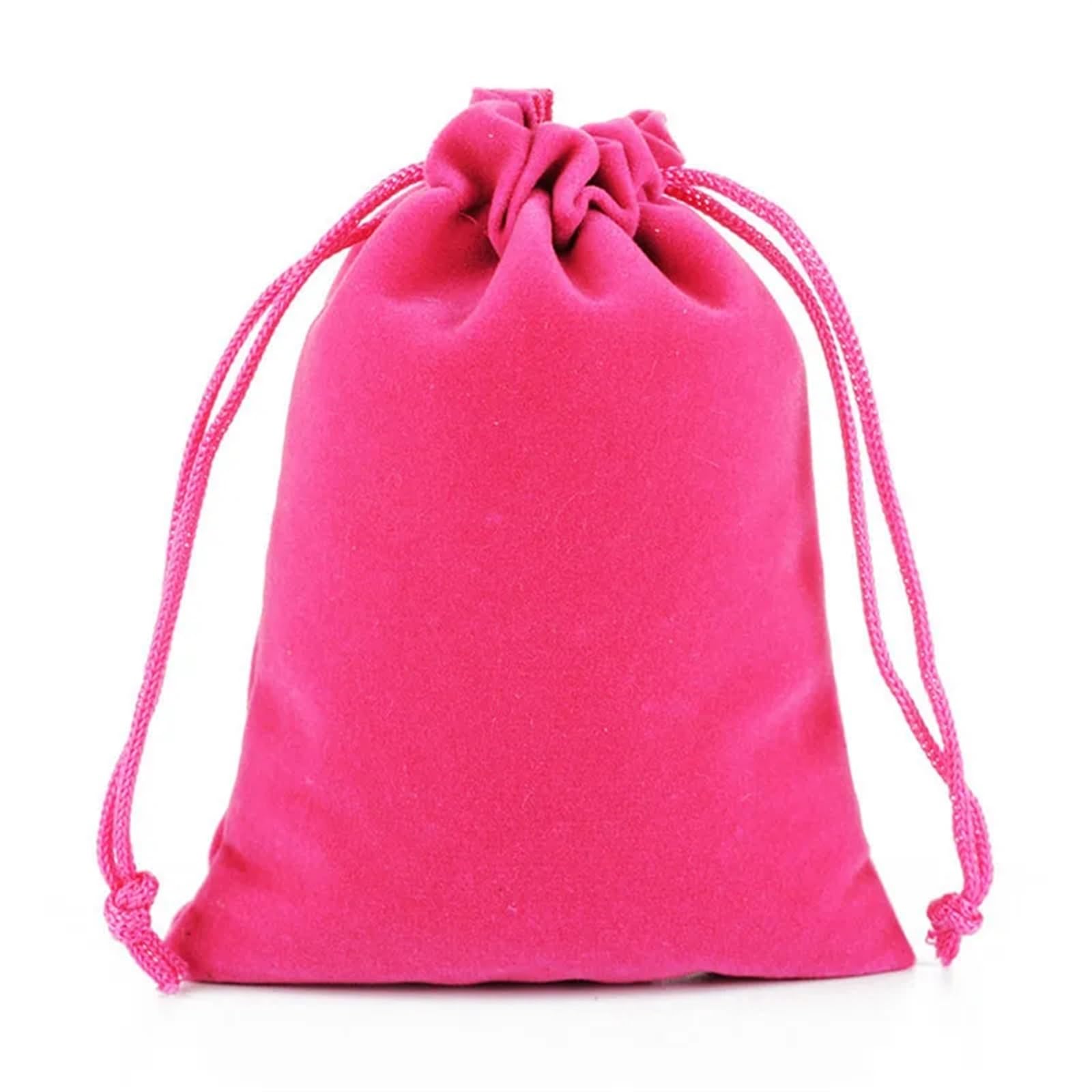 Pequeñas Bolsas de Regalo 50 Uds 5x7 7x9 9x12 13x18 15x20 17x23cm bolsa de terciopelo joyería cordón negro bolsas de franela bolsas de regalo de Perfume decorar(Rose red,8x10cm)