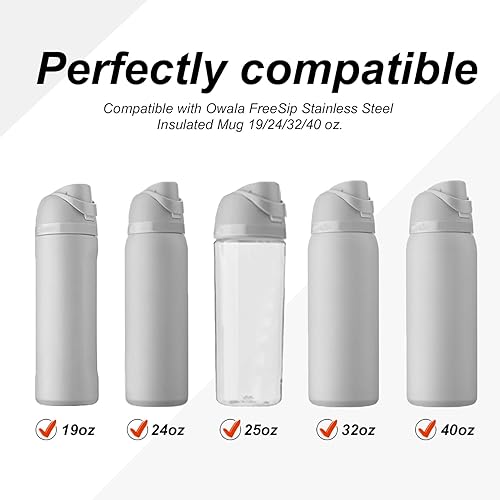 Miniatura 4 de 2 tapones de repuesto compatibles con Owala FreeSip de 24 onzas, 32 onzas, tapa superior de botella de agua para Owala 1619243240 onzas, tapa de