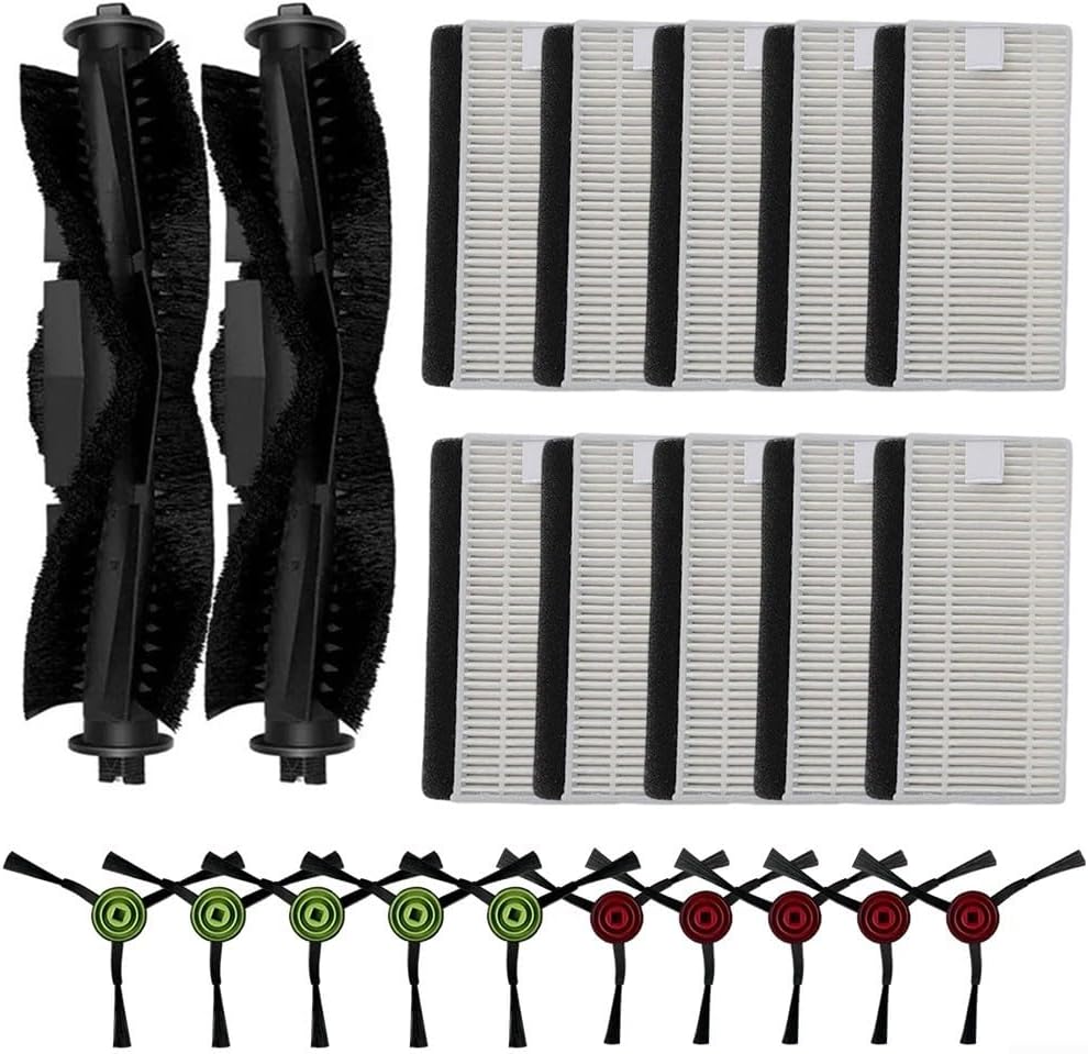 Roller Brush for Robot Vacuum, Side Brush Replacement for SG60, Filter Kit for Lubluelu For SL60, 22 Pcs Vacuum Cleaner Parts Set Compatible with For Tikom L9000, For Q6 SE, For Laresar