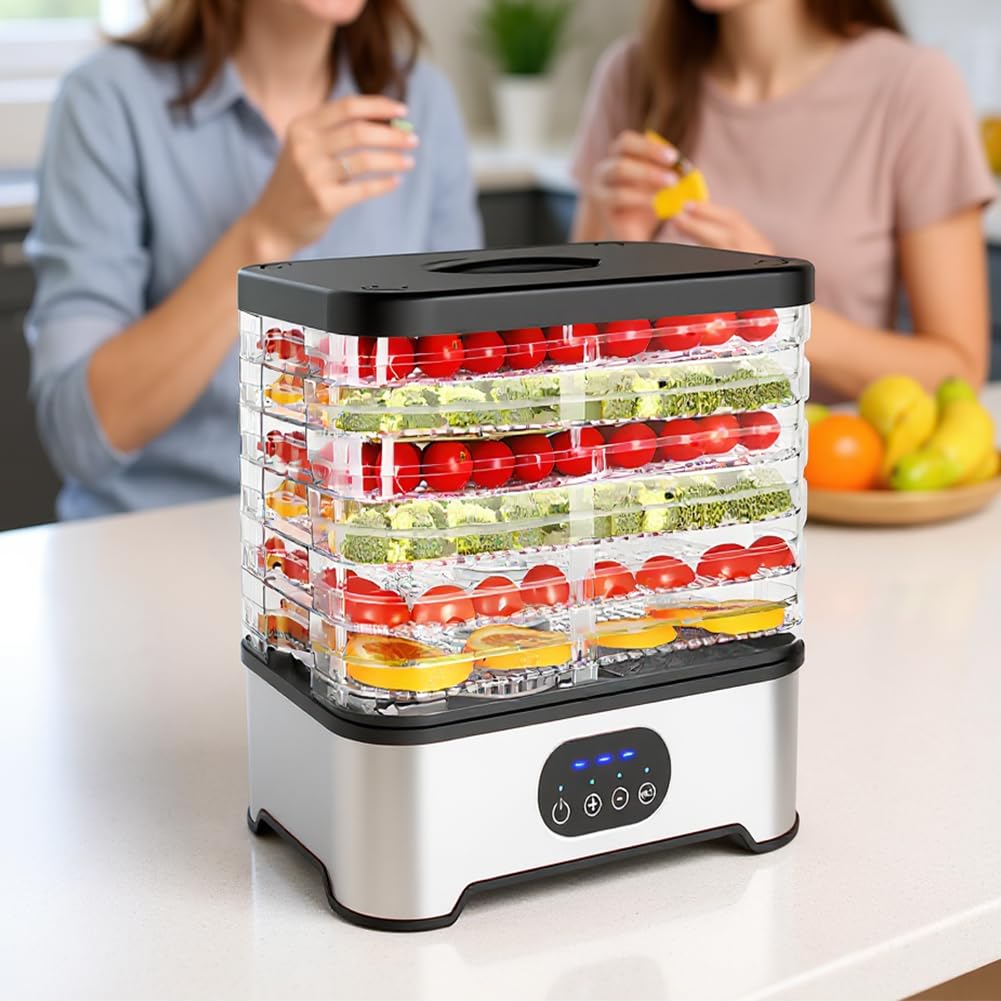 Trockenfrüchte-Maschine mit 8 Ebenen, Temperaturkontrolle, intelligenter Lebensmitteltrockner für Zuhause, Küche
