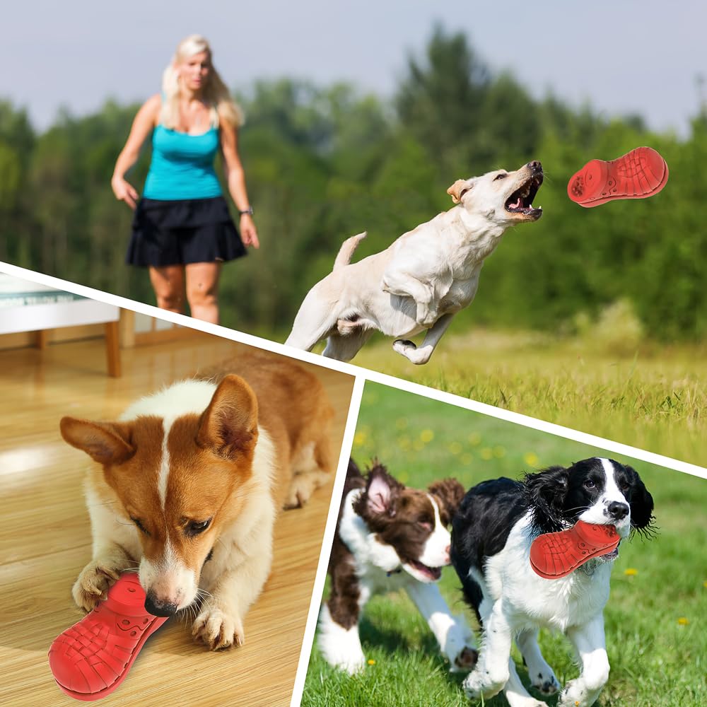 Zapatos interactivos de goma natural indestructibles para masticar para perros,