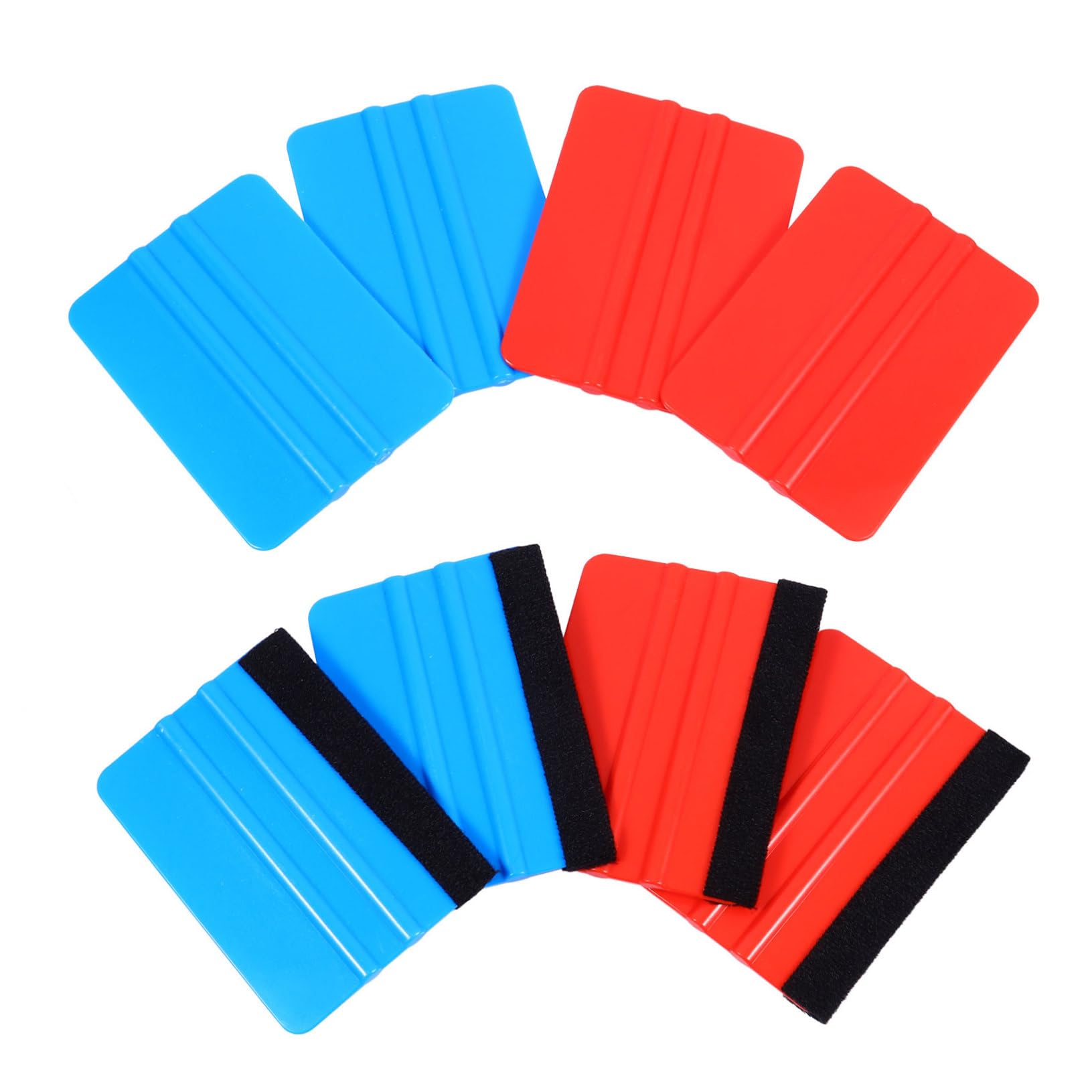Totority 8pcs Auto Squeegee Craft Applicator Tool Dual-Sided Soft Scraper for Car Film Installation Lightweight and Includes and with Felt Edge