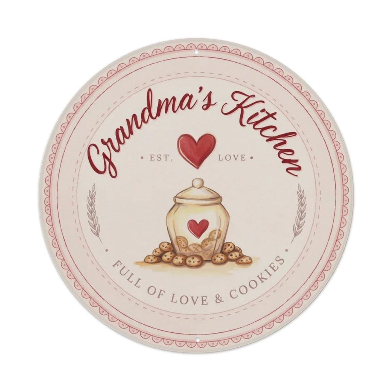 Grandma's Kitchen Metal Tin Sign Plaque