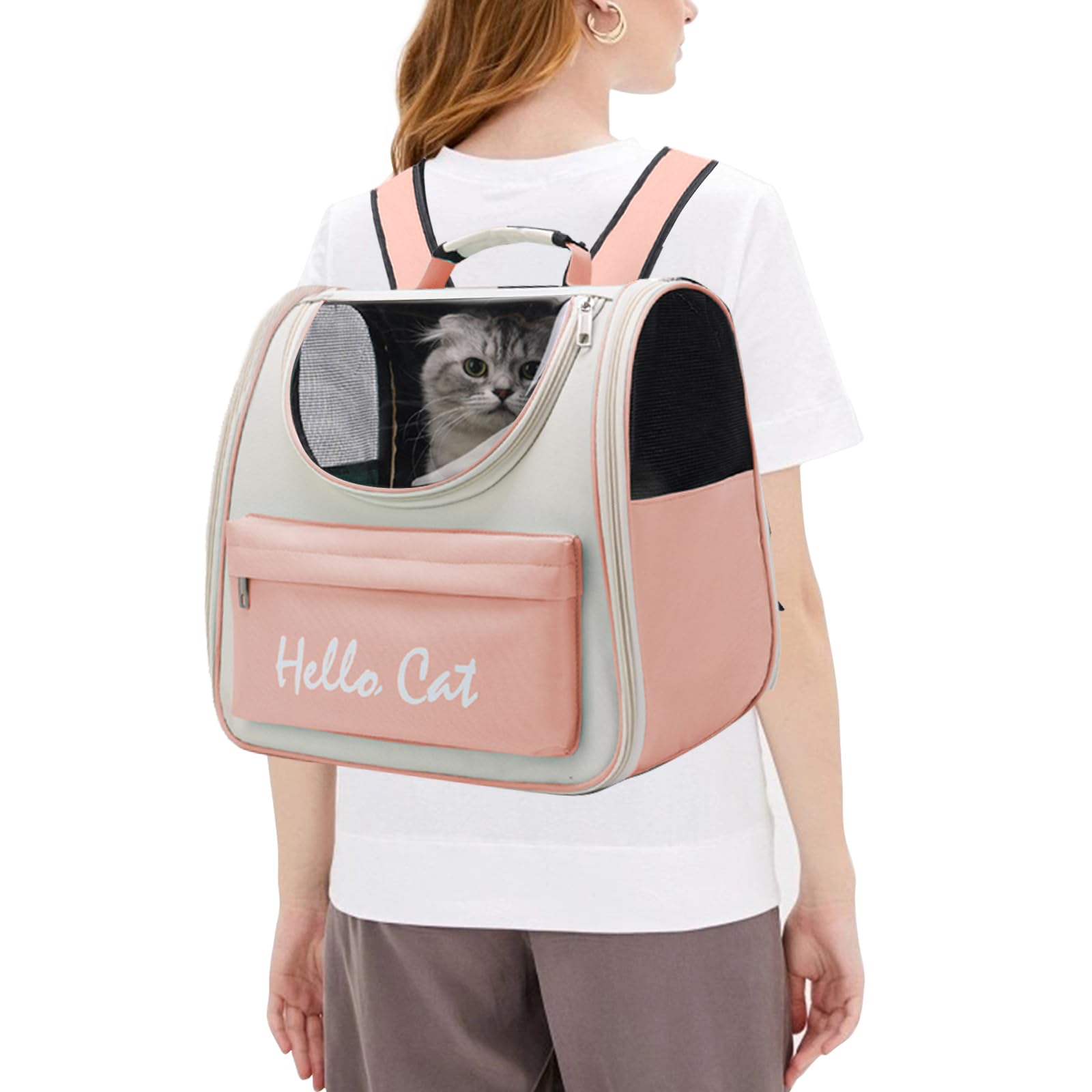 PETCUTE Aerolínea Aprobada Mochila para Perros,Transpirable Mochila para Mascota con Correa de Seguridad Interior,Portátil Mochila de Transporte para Perros y Gatos con Colchón Suave,hasta 8 kg