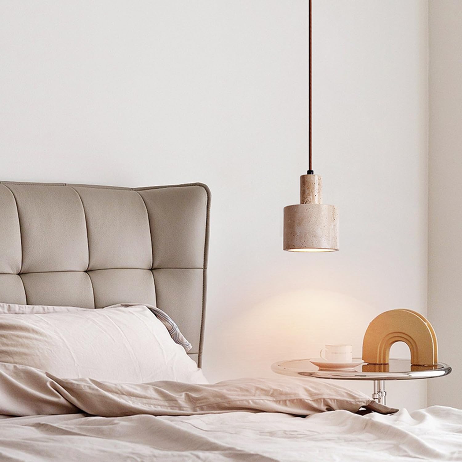 Nowa Lampa Wisząca W Stylu Chińskim Z Trawertynu, Podstawa E27