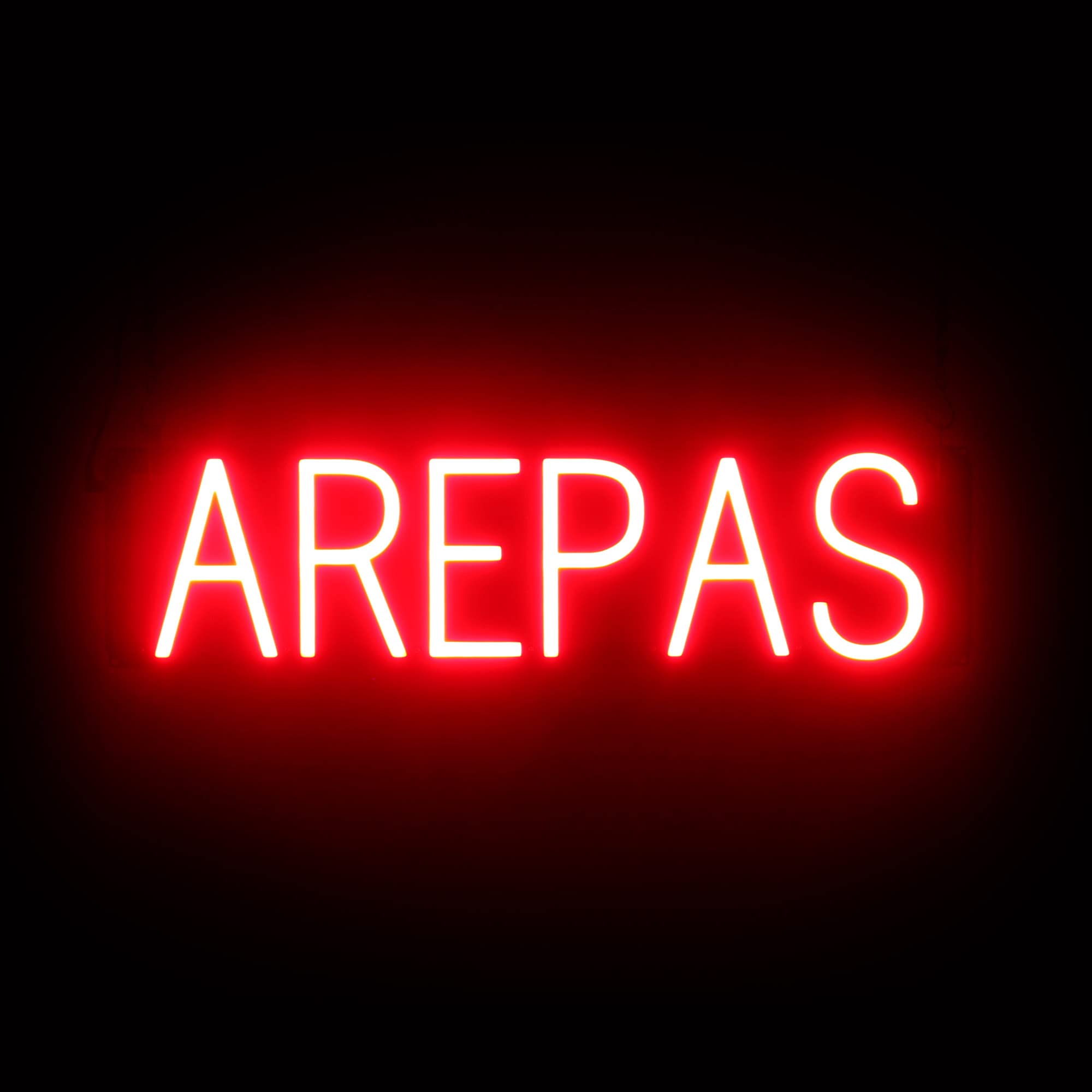 SpellBrite LED Neon AREPAS Sign for Business - Red, 24" x 6"