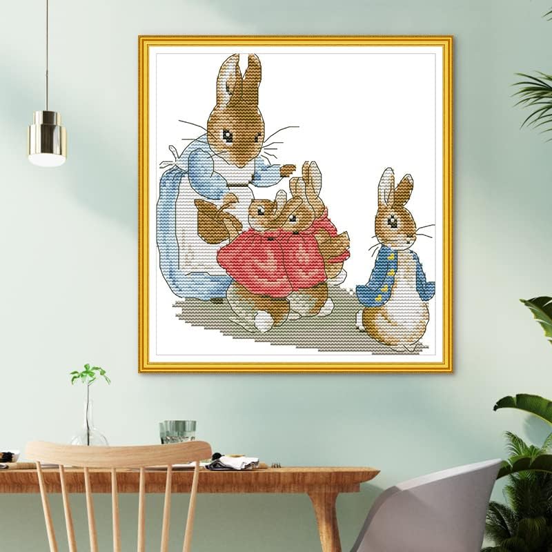 Kit Punto Croce Cleana Arts 14 Ct 30x21 Cm – Tela Prestampata Con Fili E Aghi, Per Principianti, Motivo Floreale