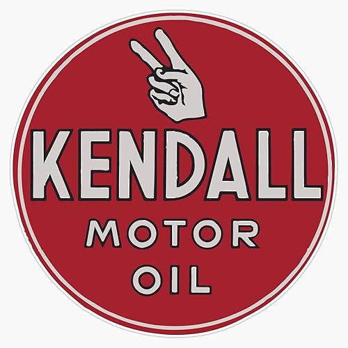 Kendall - Calcomanía para parachoques de ventana, diseño vintage de motor de 5 pulgadas