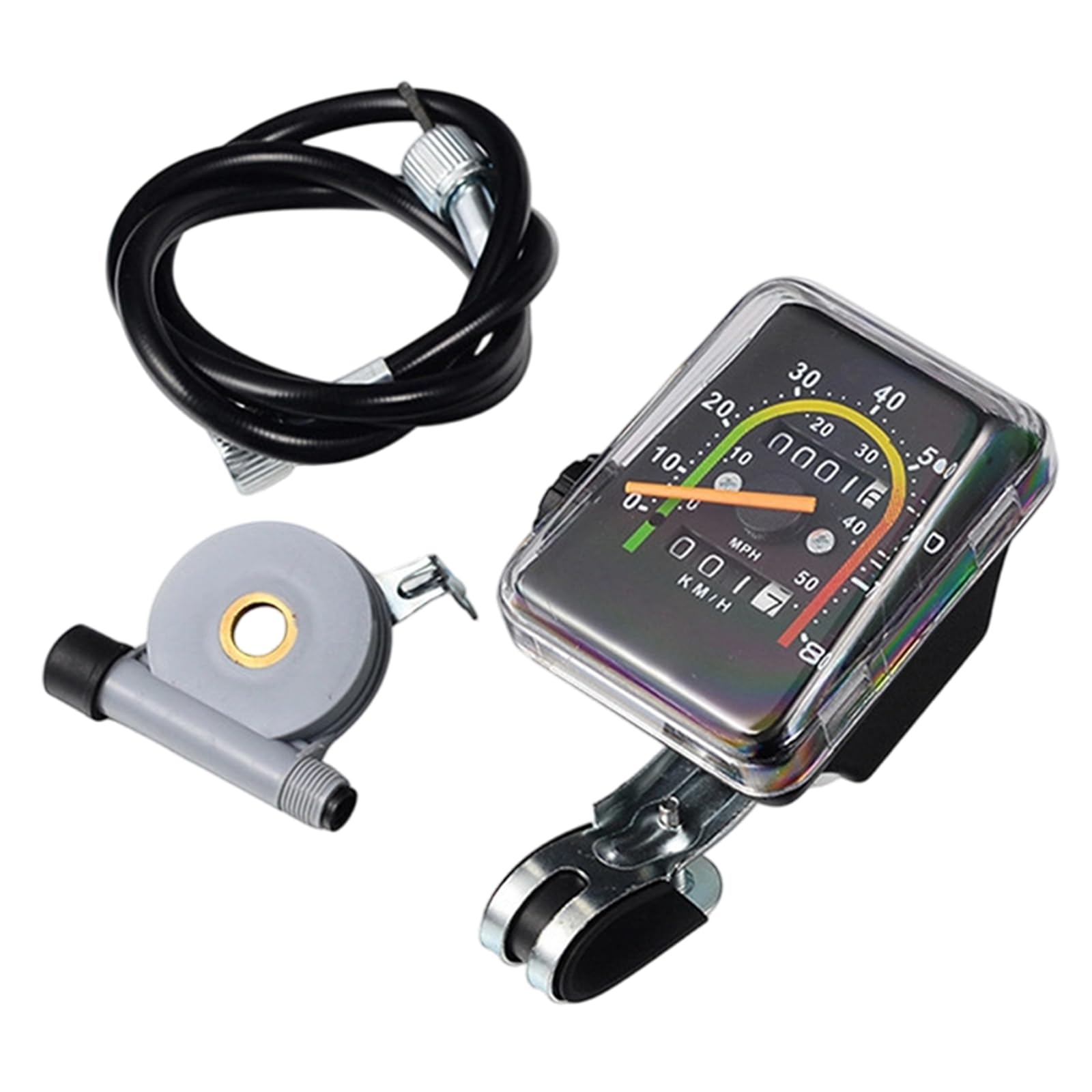 Cazstyk Square Retro Styles Cycling Speedometer Featuring Aluminum Construction For Mountain Bike Riders Needing Accurate Speed Measurement Analog Mountain Bike Speedometer