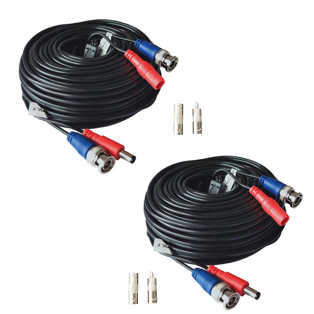 Cable de cámara de seguridad BNC de 100 pies para sistema DVR de videovigilancia, 2 piezas 4