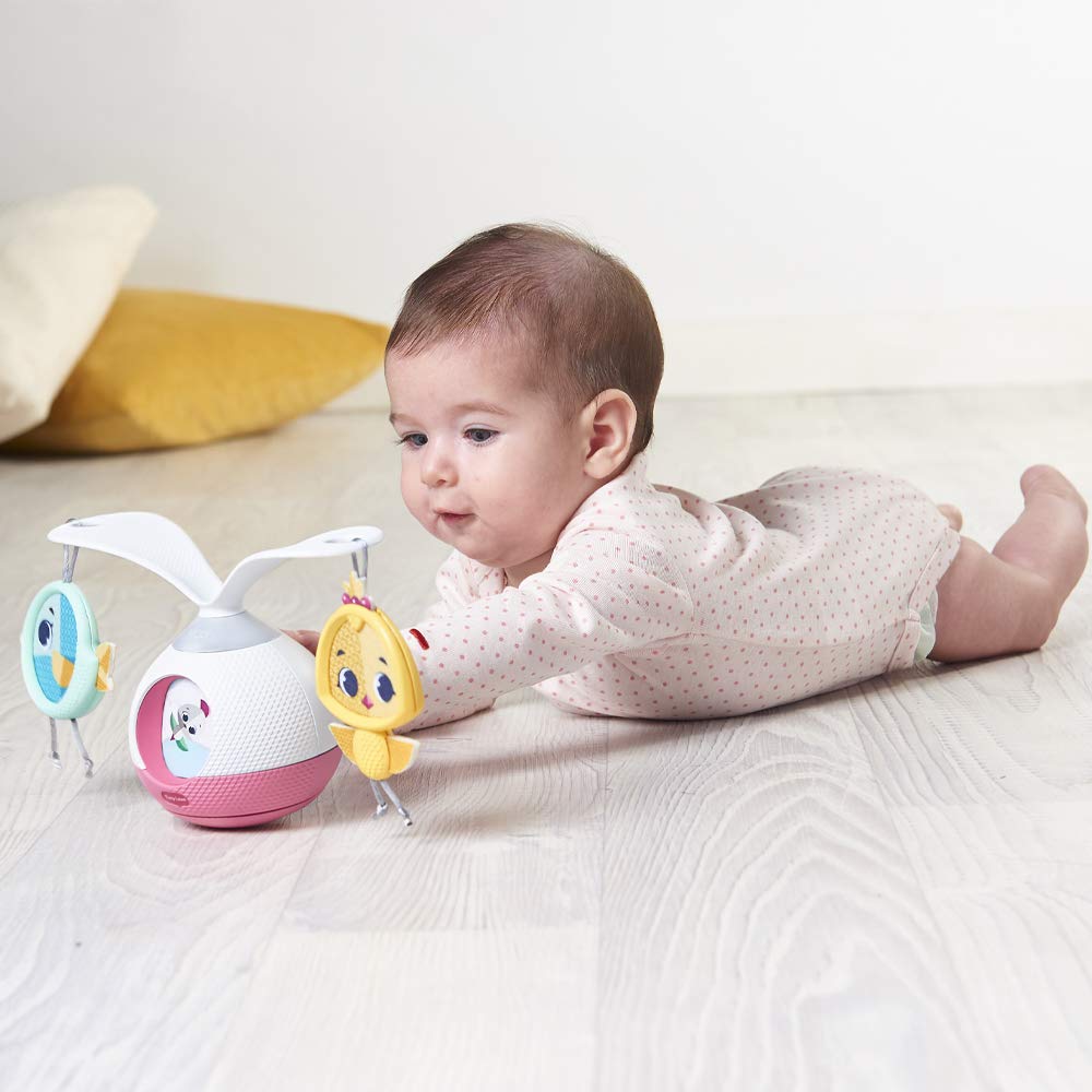 Tiny Love 2-in-1 Tummy Time Musical Mobile, 360° Draaiende Muziekmobiel Baby met Licht, 0 mnd, Draagbare Take-Along Baby Mobiel voor Kinderwagen, 3 Muziek- en Geluidsstanden, Boho Chic