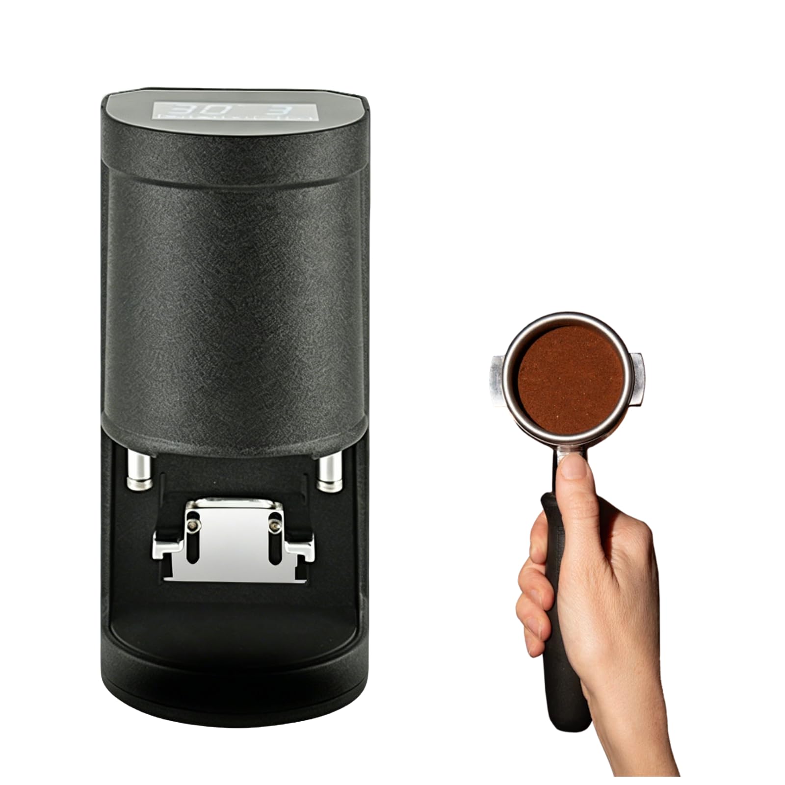 KUSOLE Automatic coffee tamper, 11-66 lb adjustable tamper, professional-grade 58mm electric tamper, barista-specific espresso tamper Black-Thread