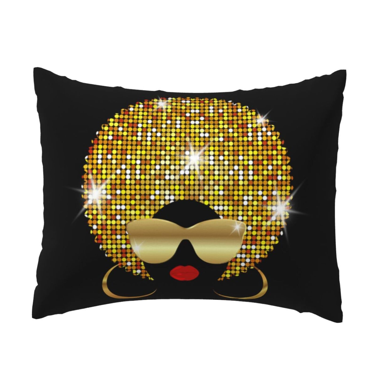 WSHFFILO Cute African Woman Polka printed Pillow Case 20x26in Decorative pillowcase Throw Pillow Cover