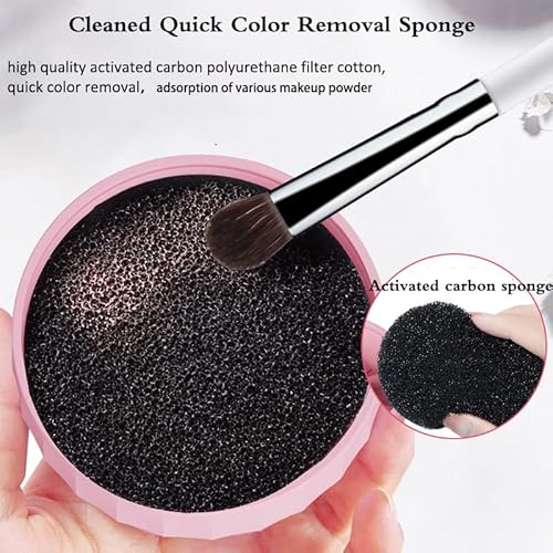 Makeup Brush Cleaner Mat.shmian 4 In 1 Silicone Makeup Brush Cleaning Mat With Portable Suction Cup.makeup Brush Drying Rack.cleaned Quick Color Removal Sponge For Makeup Brush Scrubber Tool #TOP3