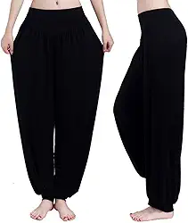 Calças Femininas de Harém Modal de Cintura Alta para Dançar e Fazer Exercícios