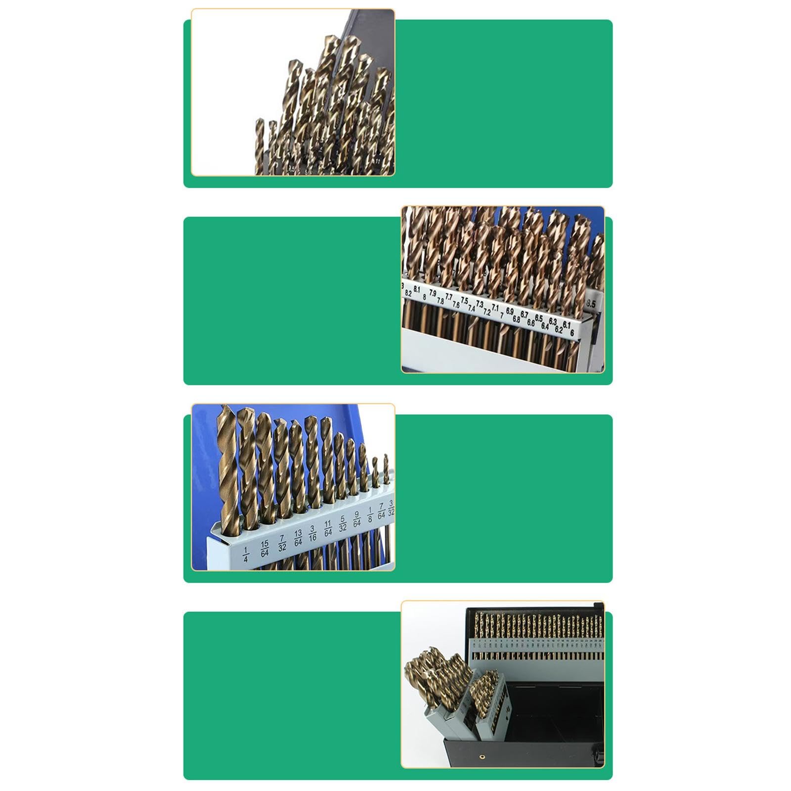 Juego de 115 Brocas M35, de Aleación, Profesional para Acero Inoxidable Y Madera 135