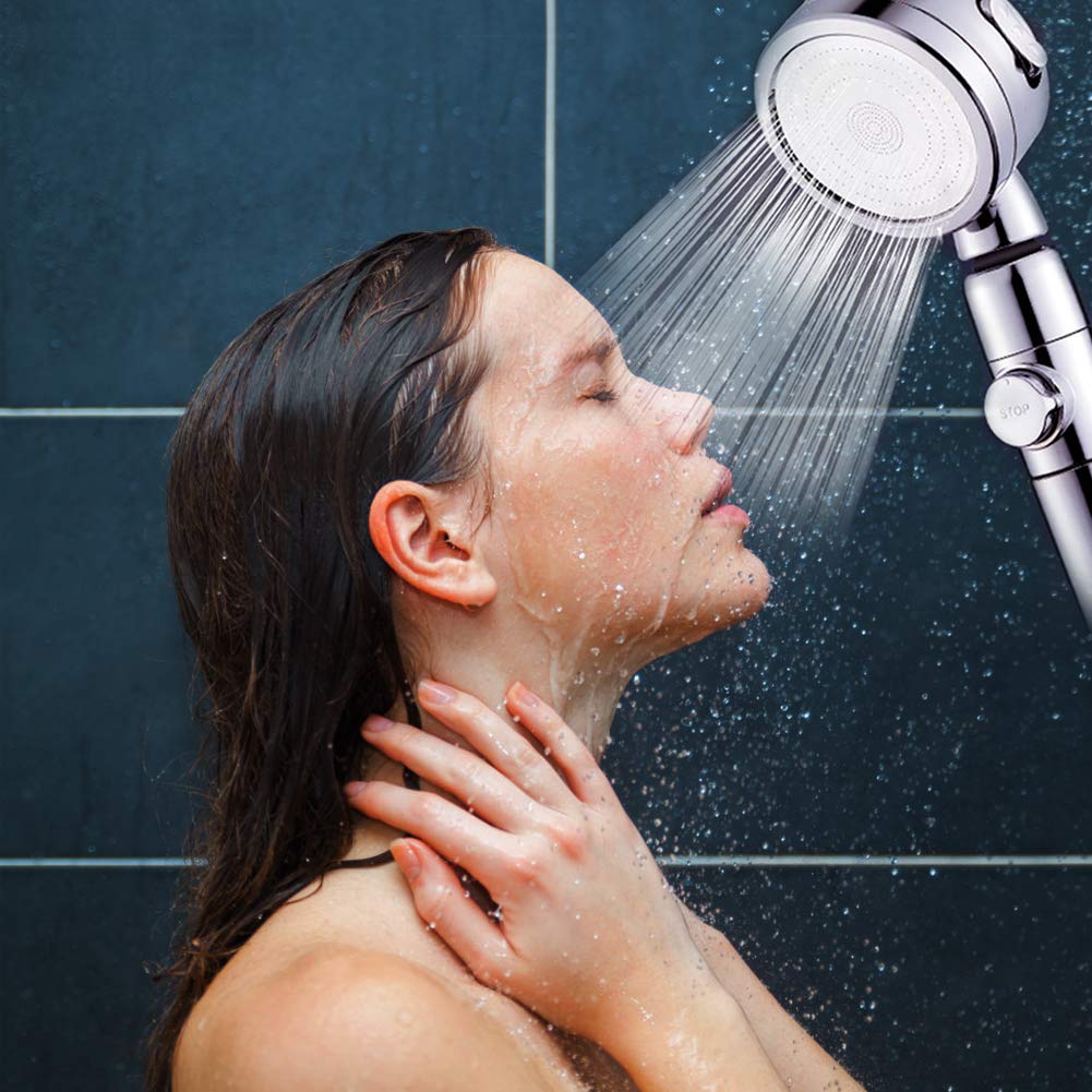 Tomfaucet Hochdruck-Handbrause – 3-in-1 Duschkopf Mit Anti-Kalk-Düsen & 1,5m Schlauch (Chrom)
