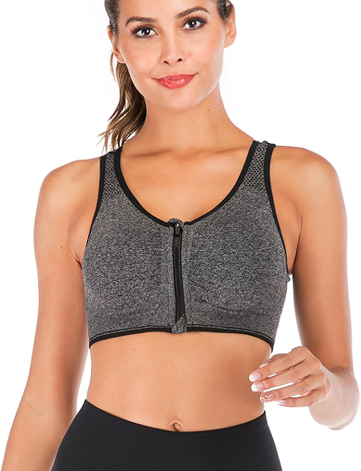 YEYELE Medium Support and Removable Pad Tank Top Racerback Post Surgery Sports Bras for Women - Image 6