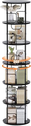 Miniatura 84 de Estantería giratoria de 5 niveles, torre giratoria apilable de 360 °, estantería giratoria de pie estrecha que ahorra espacio, estantería giratoria