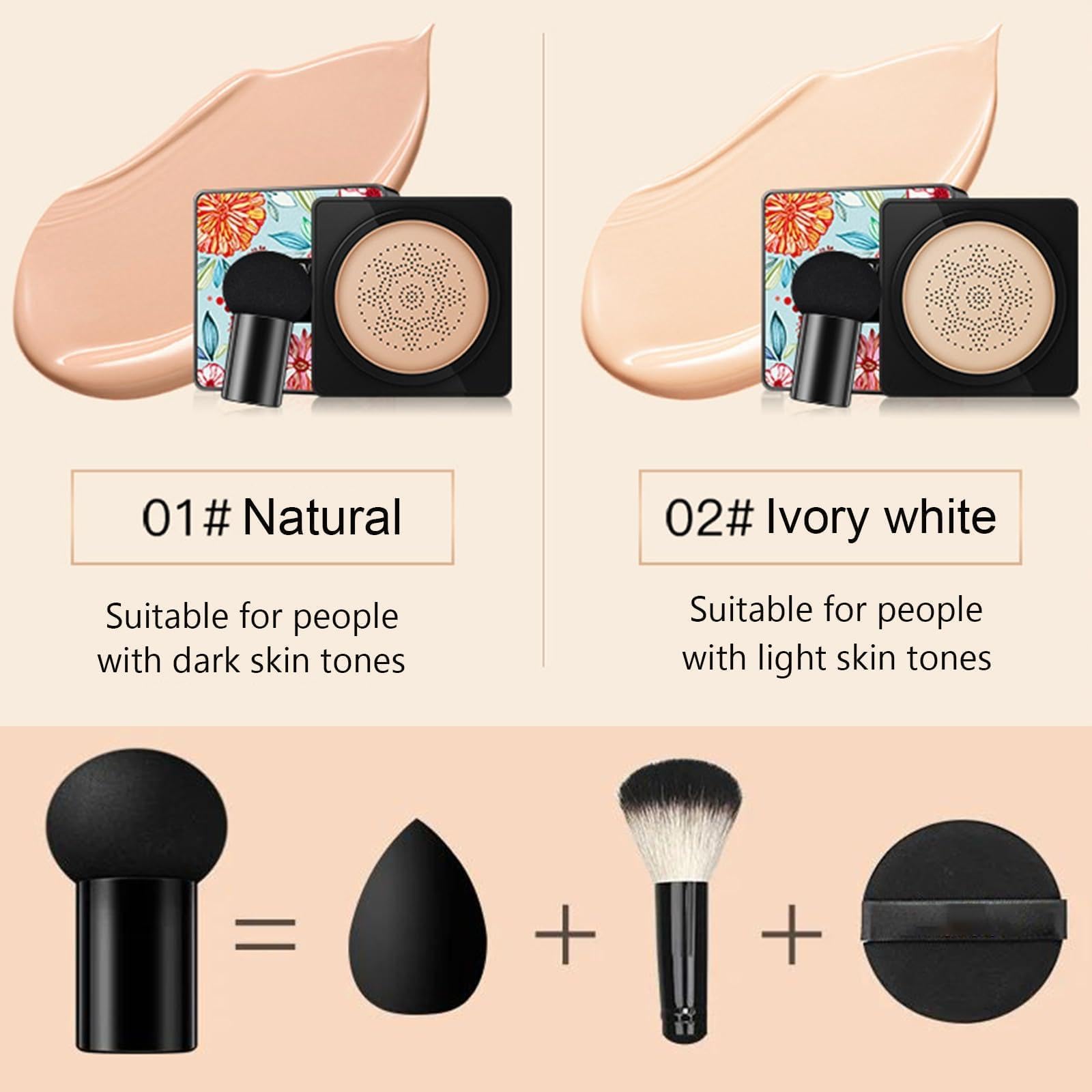 EDMER Beauty Linasi Clear Cover Beauty Cream, Poduszka powietrzna CC Cream, Korektor nawilżający, Makijaż Długotrwały