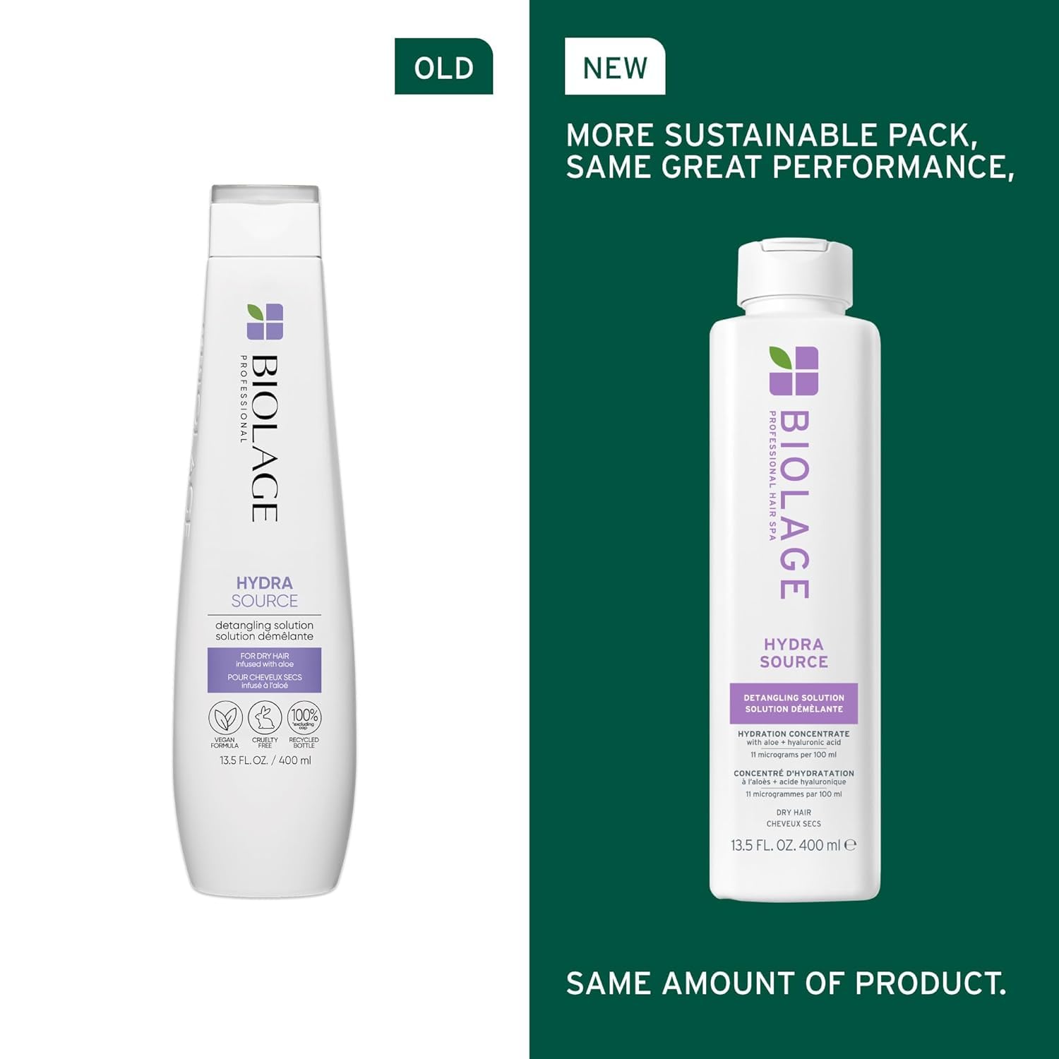 Hydra Source Solución desenredante – Acondiciona, desenreda y controla al instante la estática, para cabello seco, con aloe vera microfiltrado y ácido hialurónico fermentado, 33.8 onzas 2