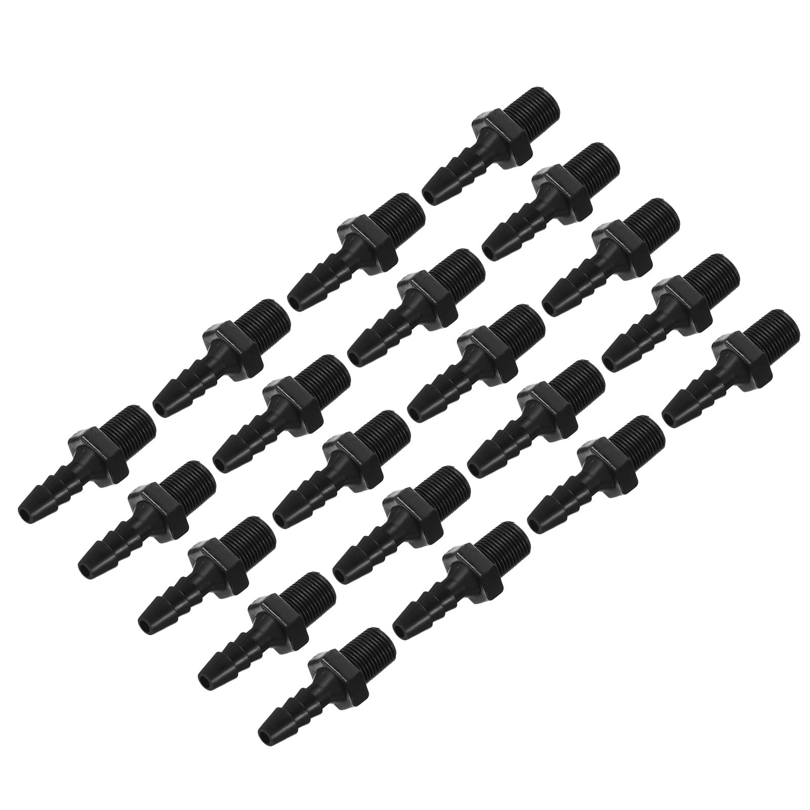 PATIKIL 3/16" Barb x 1/8" NPT Male Connector, 20 Pcs Plastic Hose Barb Fitting Industrial Hose Barb to Pipe Fitting Connect